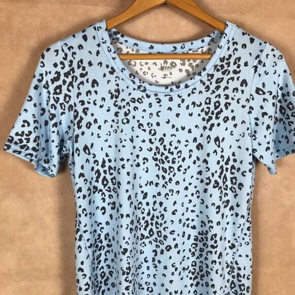 JENNI Blue Cheetah Print Short Sleeve Knit Nightgown NWT XS - Picture 4 of 11